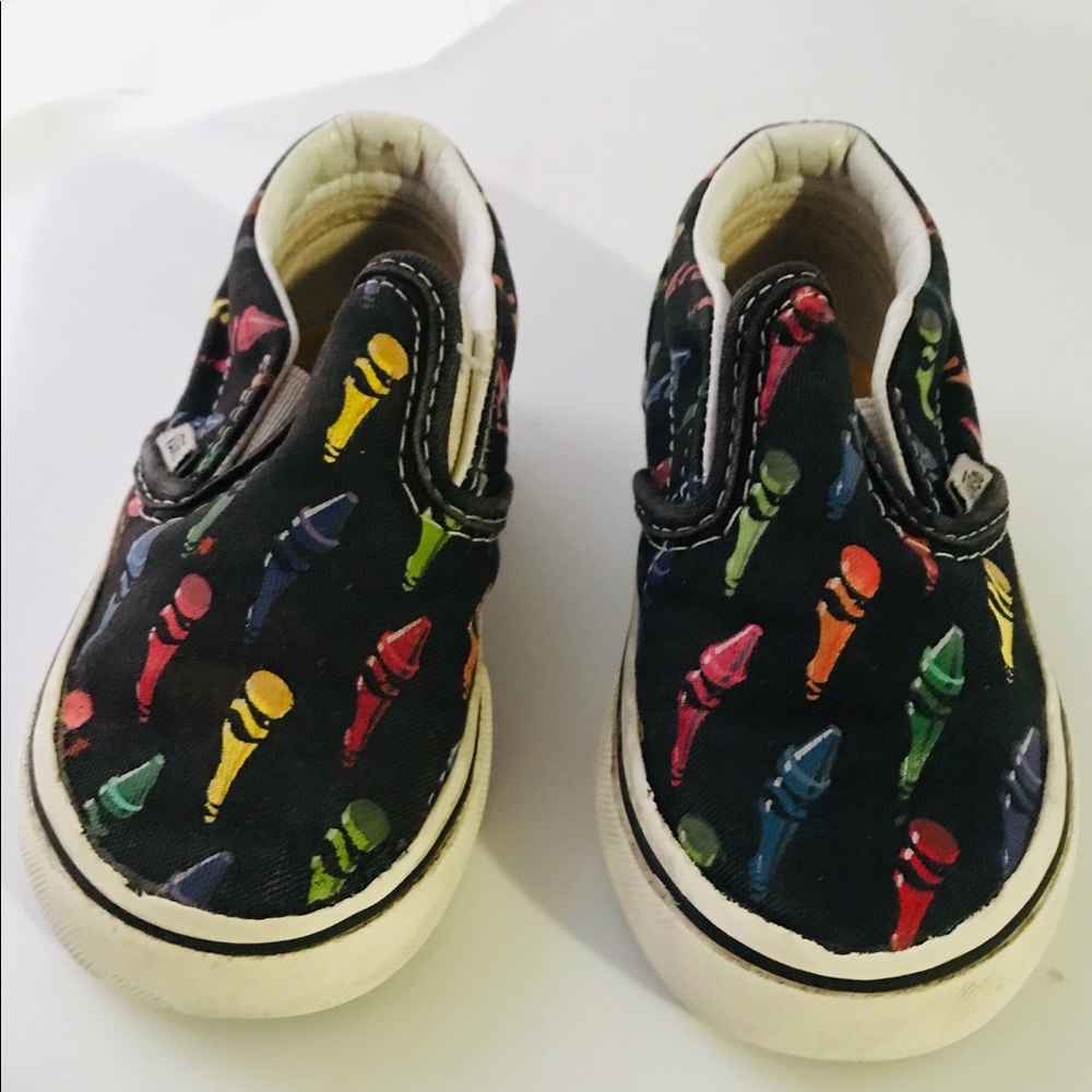 Vans Crayola Crayon Black Canvas Toddler Size 6